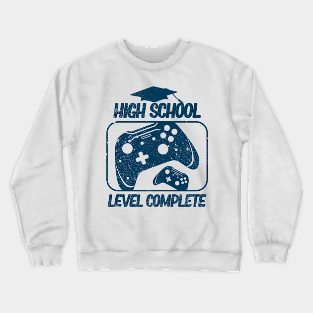 High School Graduation Level Complete Gamer Graduation Crewneck Sweatshirt by dounjdesigner